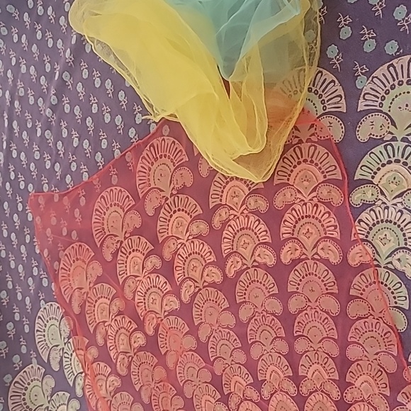 Vintage 1960s Nylon Chiffon Scarf Head Wrap Made in Japan - Picture 3 of 3